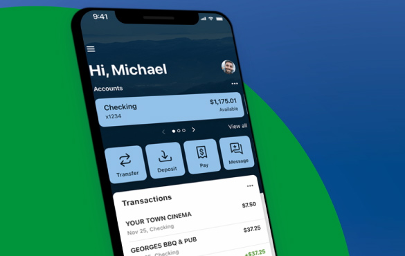 Cell Phone with Mobile Banking App